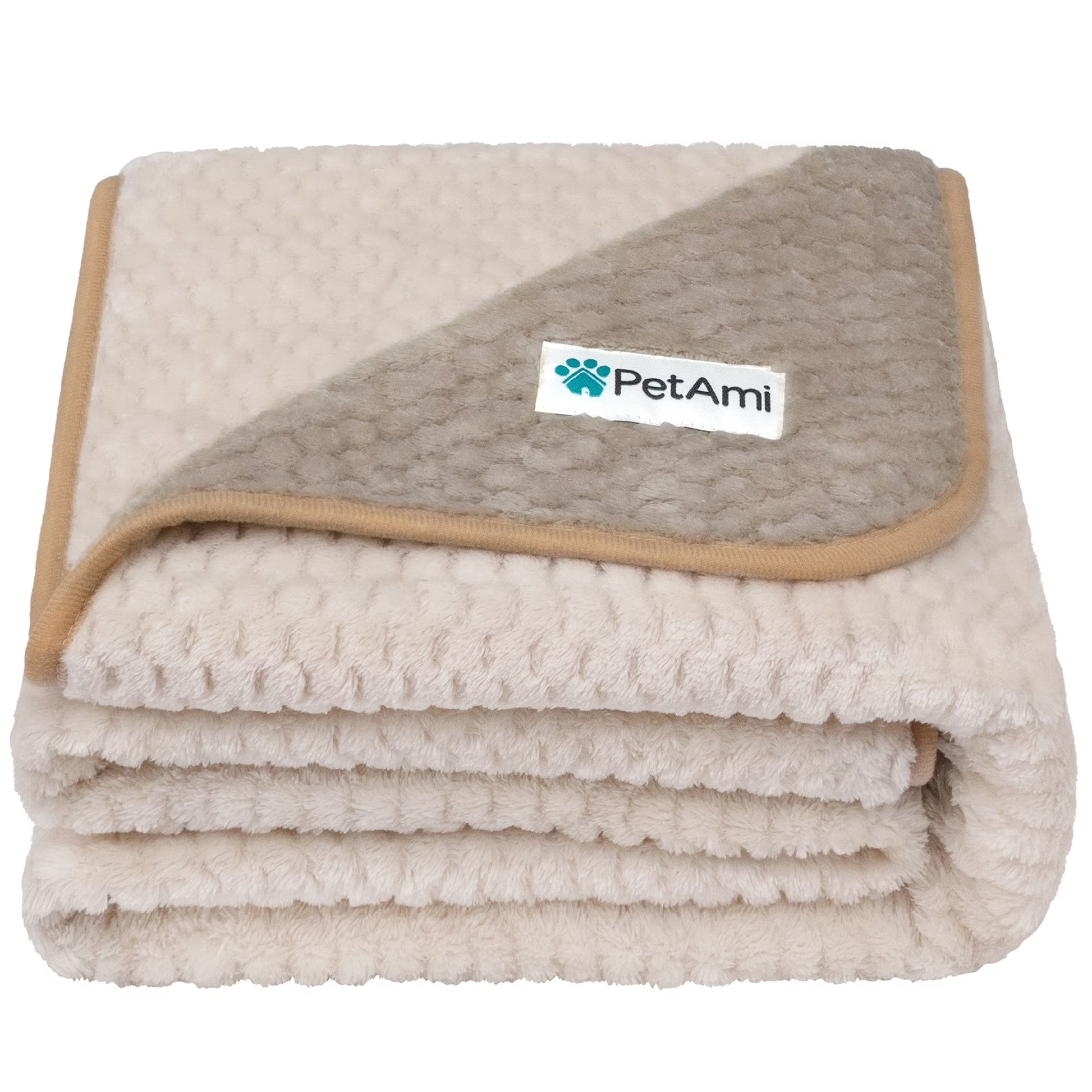 Extra Large Waterproof Dog Blanket - Reversible & Washable Plush Sofa Protector for Large Pets - 60x80 Taupe Beige